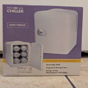 Mini Fridge Personal Chiller - White